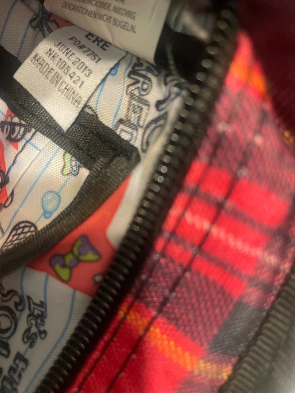 Rare SpongeBob SquarePants Messenger Bag. Nickelodeon. Red/Black Plaid Crossbody